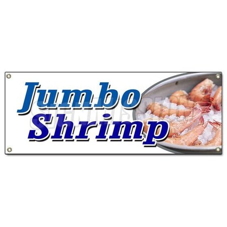 Signmission JUMBO SHRIMP BANNER SIGN cocktail cold local healthy food deep fried B-Jumbo Shrimp